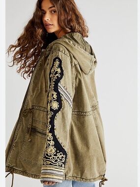 Free people Golden quills parka jacket